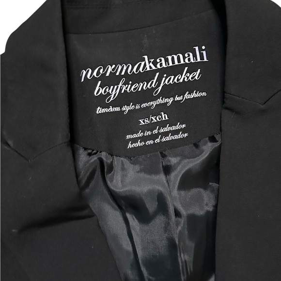 NORMA KAMALI Blazer Black Boyfriend Cut Jacket - Size Small - Picture 6 of 7